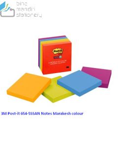 Contoh Alat Perlengkapan Kantor merk 3M Post-it , Gambar Produk 3M Post-it 654-5SSAN Super Sticky Note Playfull 76x76mm 450 Sheets harga 62000 di Toko Peralatan Sekolah Murah