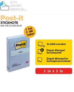 3M Post-it 656-1CB Sticky Note Cloud Blue 51x76mm