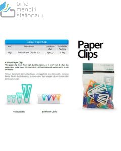 Foto Bantex 8850 Colour Paper Clip (80 pcs) Klip penjepit kertas merek Bantex