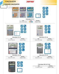 Foto Kalkulator saku Pocket Calculator Joyko 12 Digits CC-21 | CC-37 | CC-38 | CC-42 | CC-43 | PKC-0711HC merek Joyko