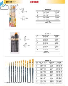 Contoh Kuas Lukis Cat Air Cat Minyak Akrilik Set Joyko Brush BR-10 No.8 merek Joyko