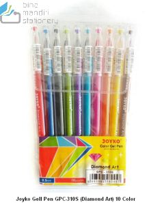 Contoh Pulpen gel Joyko Gel Pen GPC-310S Diamond Art (10 Color) merek Joyko