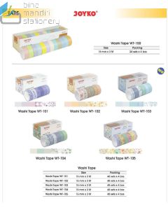 Jual Selotip Kertas Warna Motif Joyko Washi Tape WT-104 (15mm x 3M) terlengkap di toko alat tulis