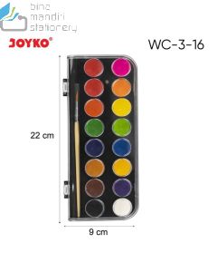 Contoh Cat Air Warna Padat Palet Bentuk Kosmetik Joyko Water Color WC-3-16 merek Joyko