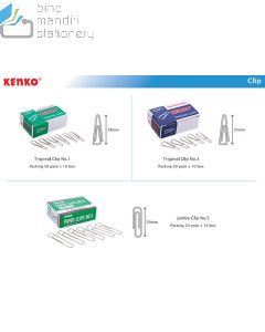 Katalog alat tulis Penjepit Kertas Segitiga Kenko Trigonal Clip No.1 dan gambarnya