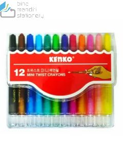 Katalog stationery Kenko 12 Color Twist Crayon Pewarna Krayon dan gambarnya